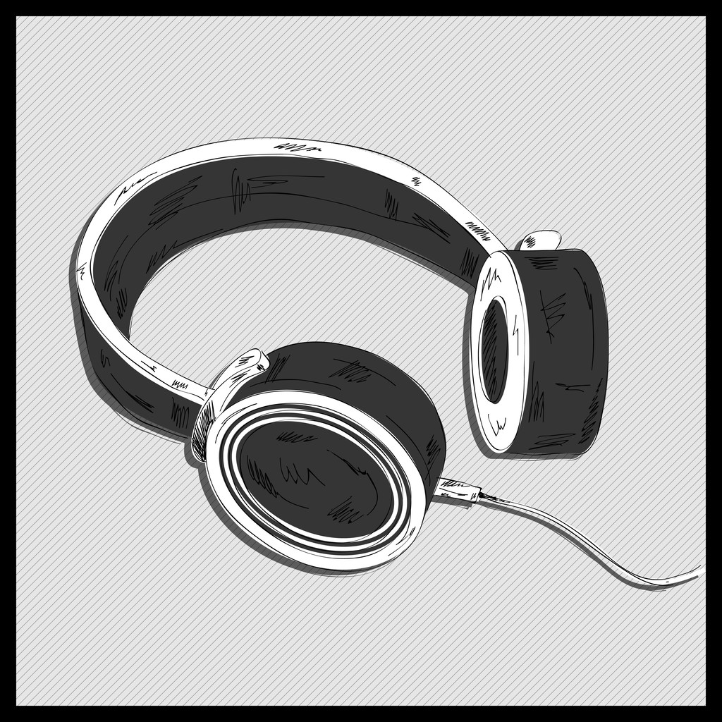Ακουστικά απομονωμένες διανυσματικά εικονογράφηση - Διάνυσμα, εικόνα