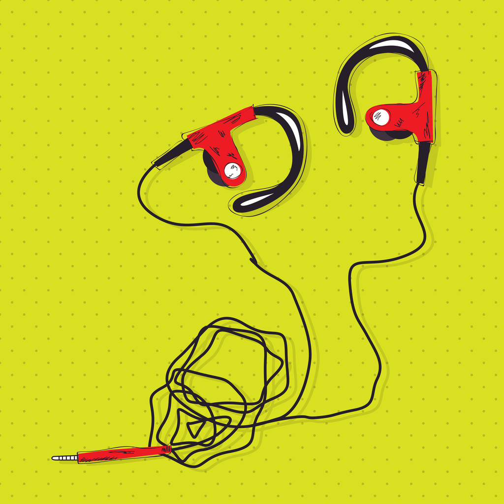 κόκκινο ακουστικά διανυσματικά εικονογράφηση - Διάνυσμα, εικόνα