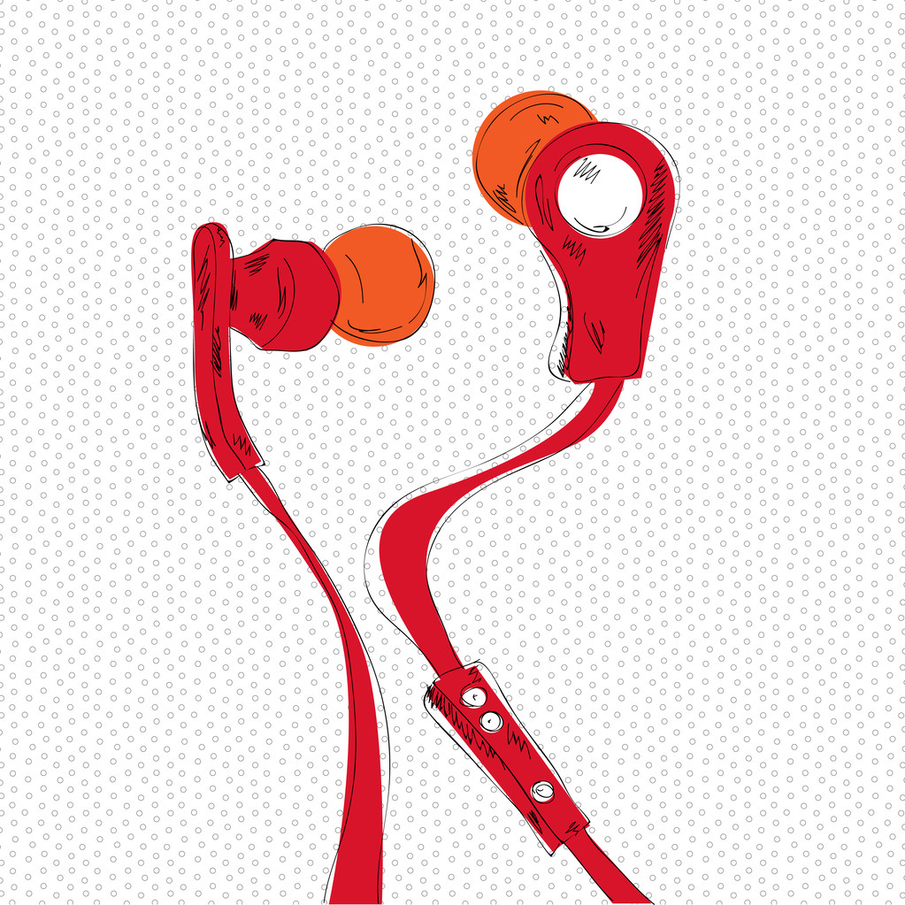 Vektorillustration der roten Kopfhörer - Vektor, Bild