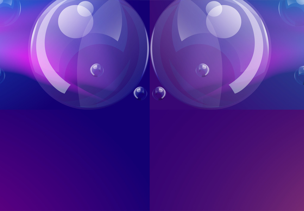 Vektor-Seifenblasen auf blauem Hintergrund - Vektor, Bild