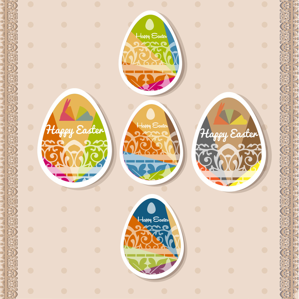 Boldog húsvéti kártya vektoros illusztráció - Vektor, kép