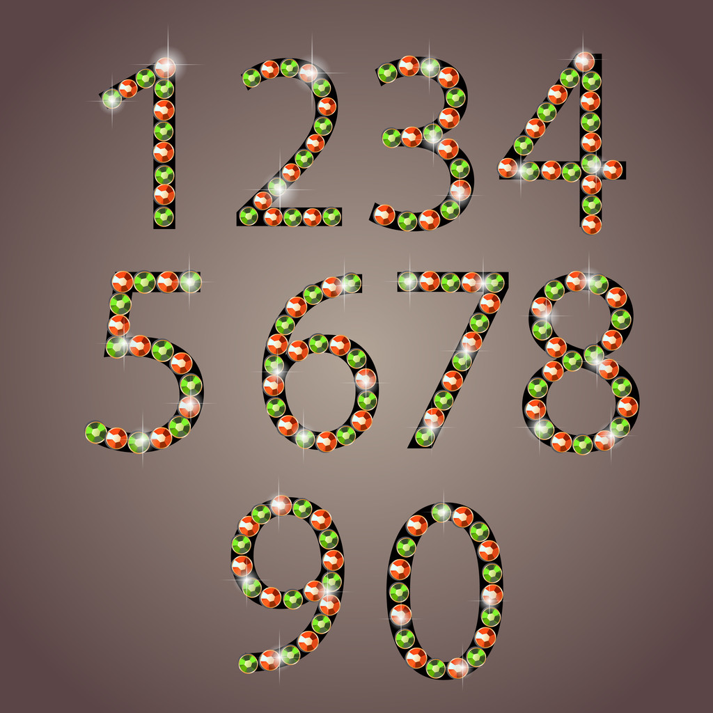 Διαμάντι αριθμοί σύνολο εικονογράφηση διάνυσμα - Διάνυσμα, εικόνα