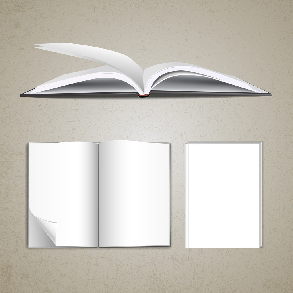 Blank pages inside of notebook - Vector, Image