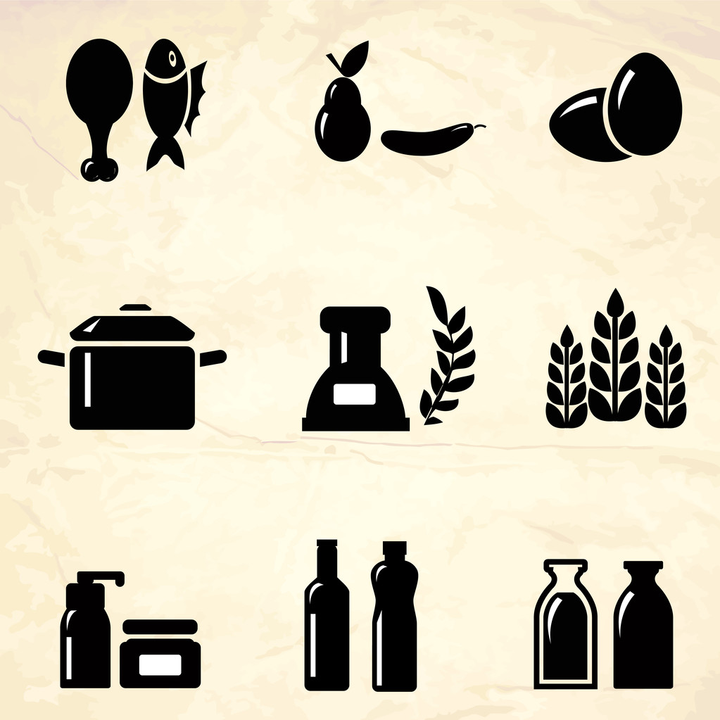 Icone dei prodotti. Illustrazione vettoriale
 - Vettoriali, immagini
