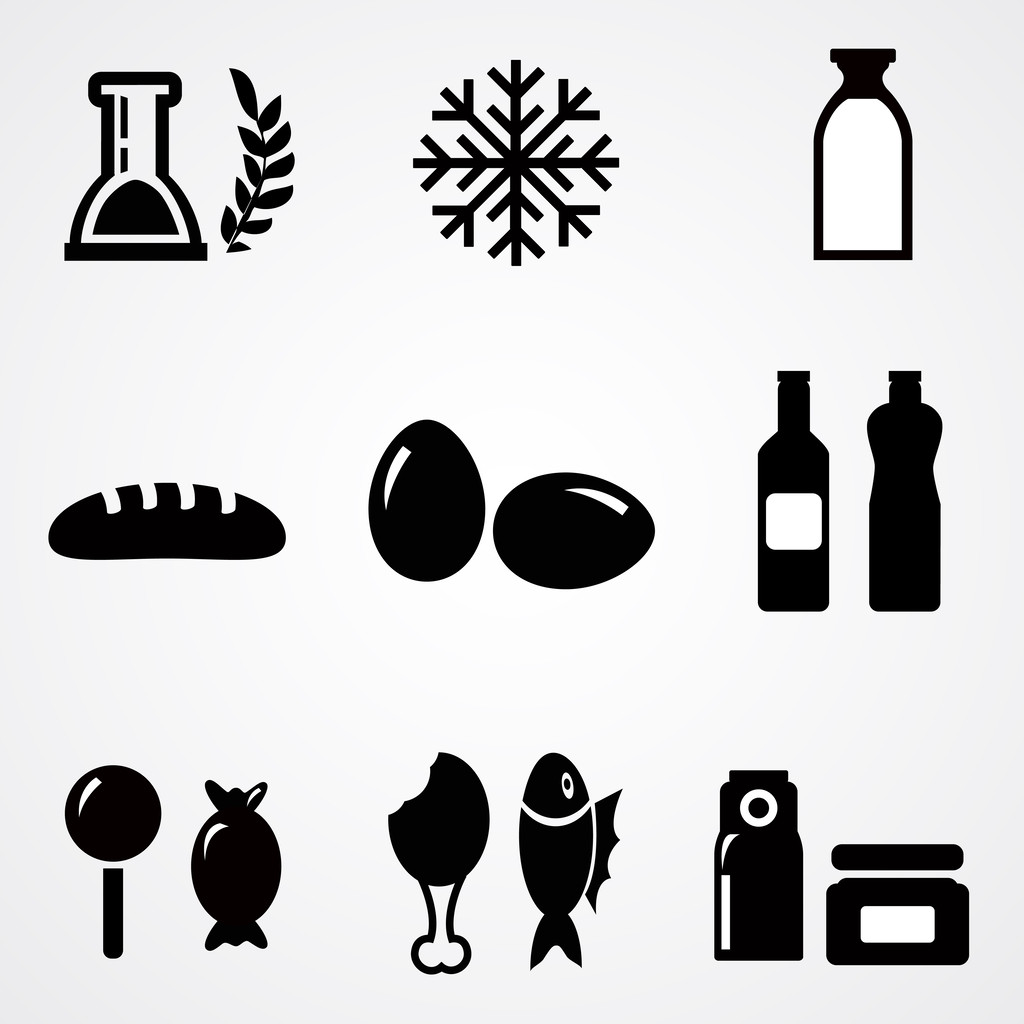 voedsel pictogrammen. vectorillustratie - Vector, afbeelding