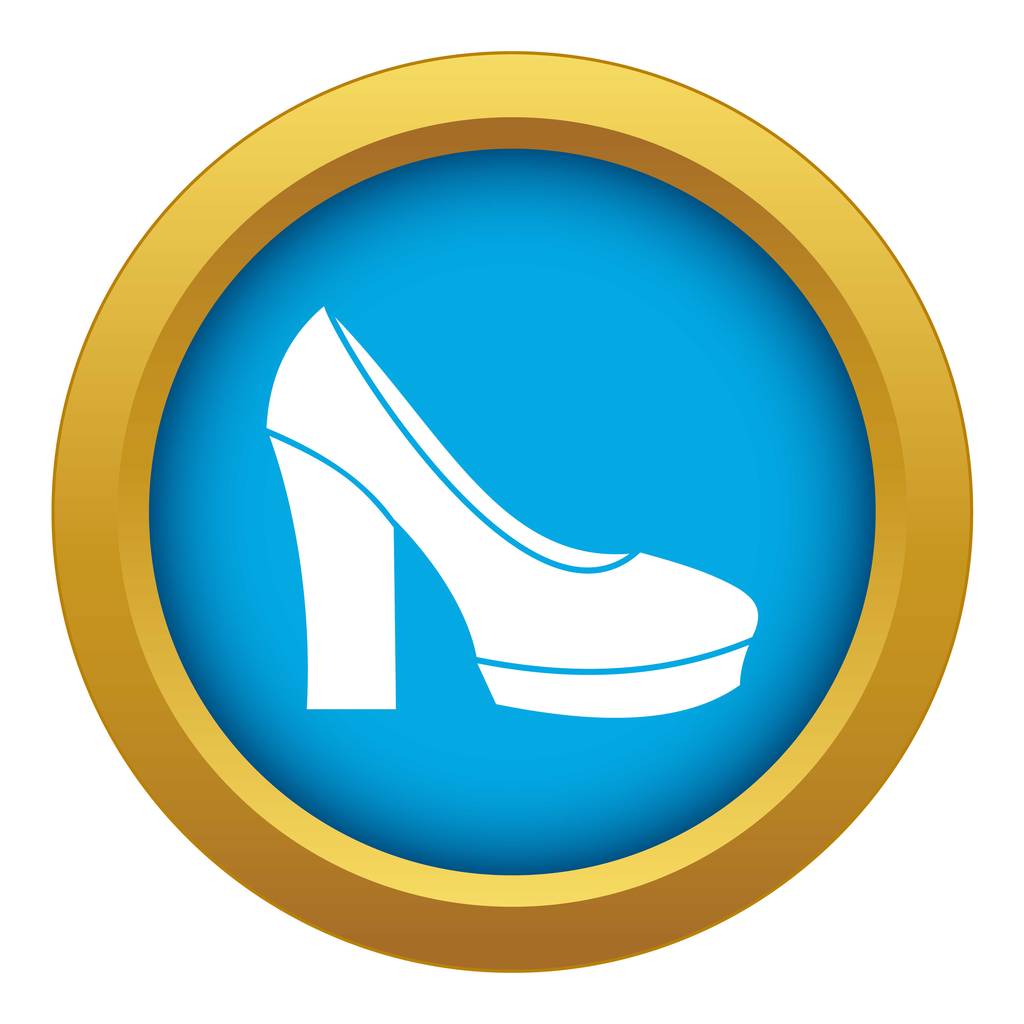 High heel shoes icon blue vector isolated - Vector, Image