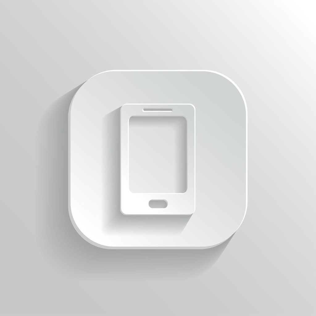 Smartphone icon - vector white app button - Vector, Image
