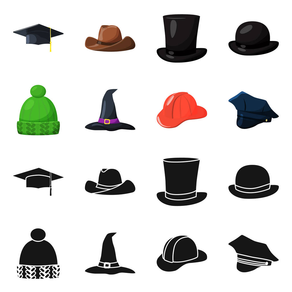 Diseño vectorial de la ropa y el signo de gorra. Colección de ropa y boina símbolo de stock para la web
. - Vector, imagen