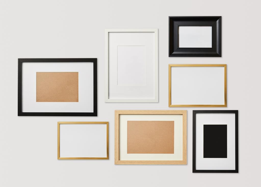κενό διακοσμητικά τετράγωνα πλαίσια σε άσπρο φόντο - Φωτογραφία, εικόνα