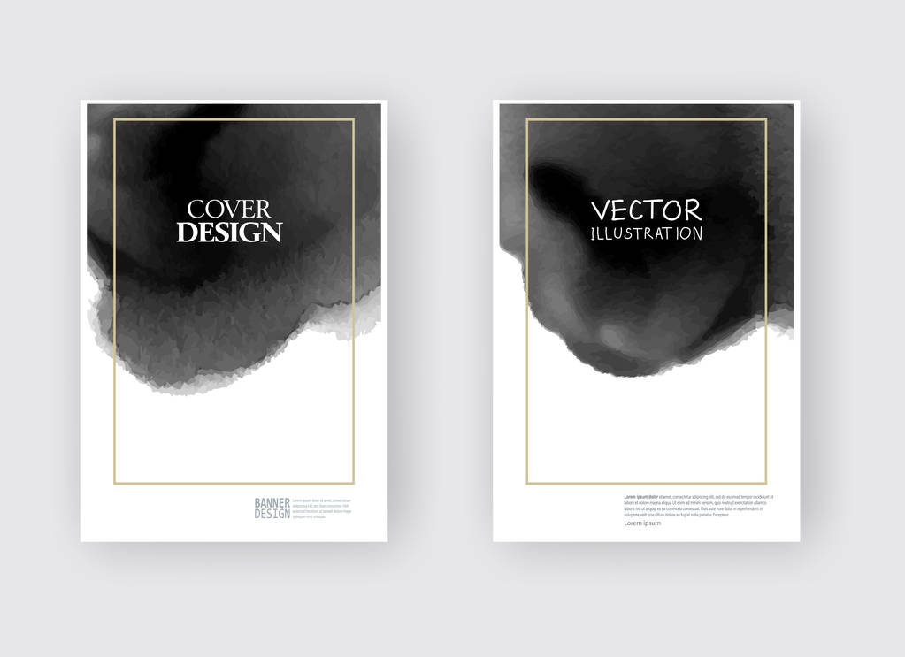 Elegante brochure sjabloon ontwerpelement inkt borstel - Vector, afbeelding