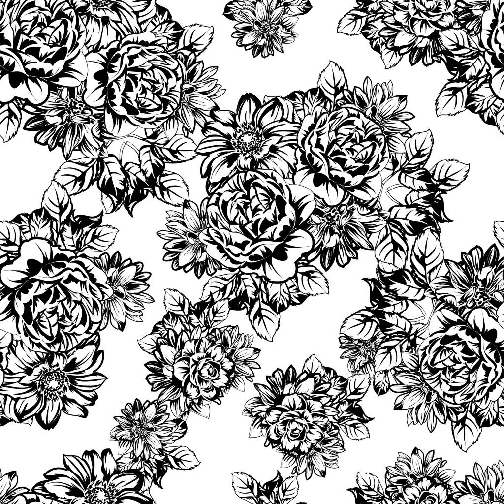 vector ilustración de flores vintage patrón fondo
 - Vector, imagen