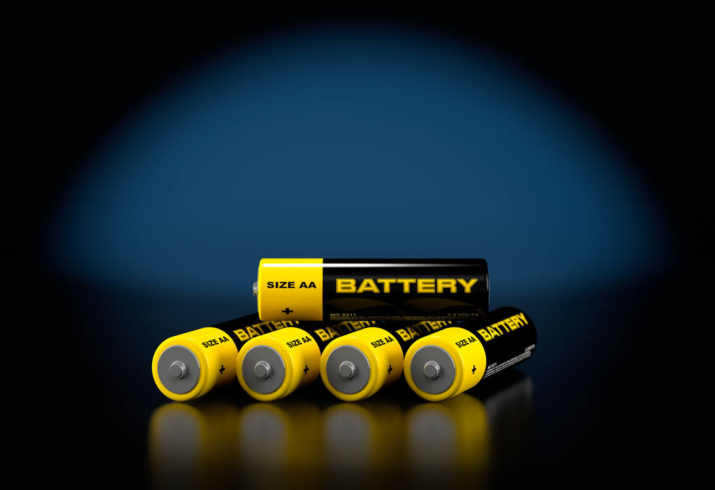 Pilas AA genéricas con el texto "Batería" - Renderizado 3D
 - Foto, Imagen
