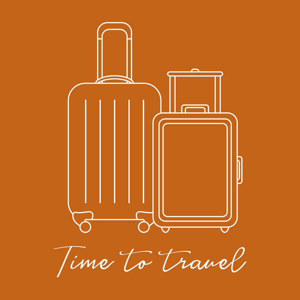 Two suitcases. Summer time, vacation. Leisure. - Vector, Image