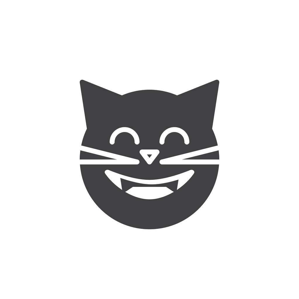 Lachen kat gezicht emoticon vector pictogram - Vector, afbeelding