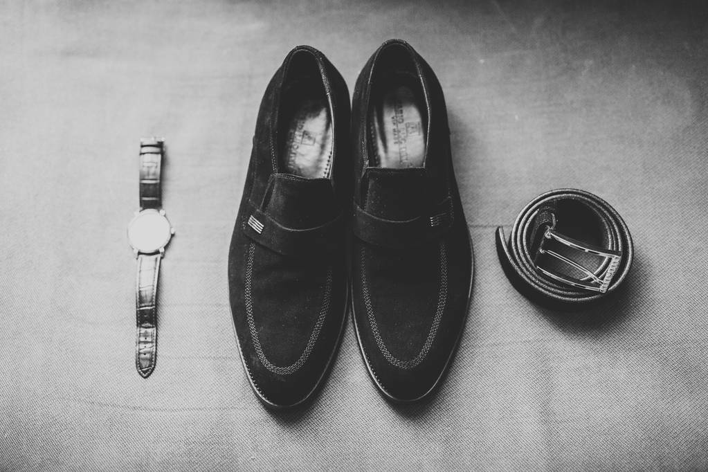 Set of mans fashion shoes and accessories - Photo, Image