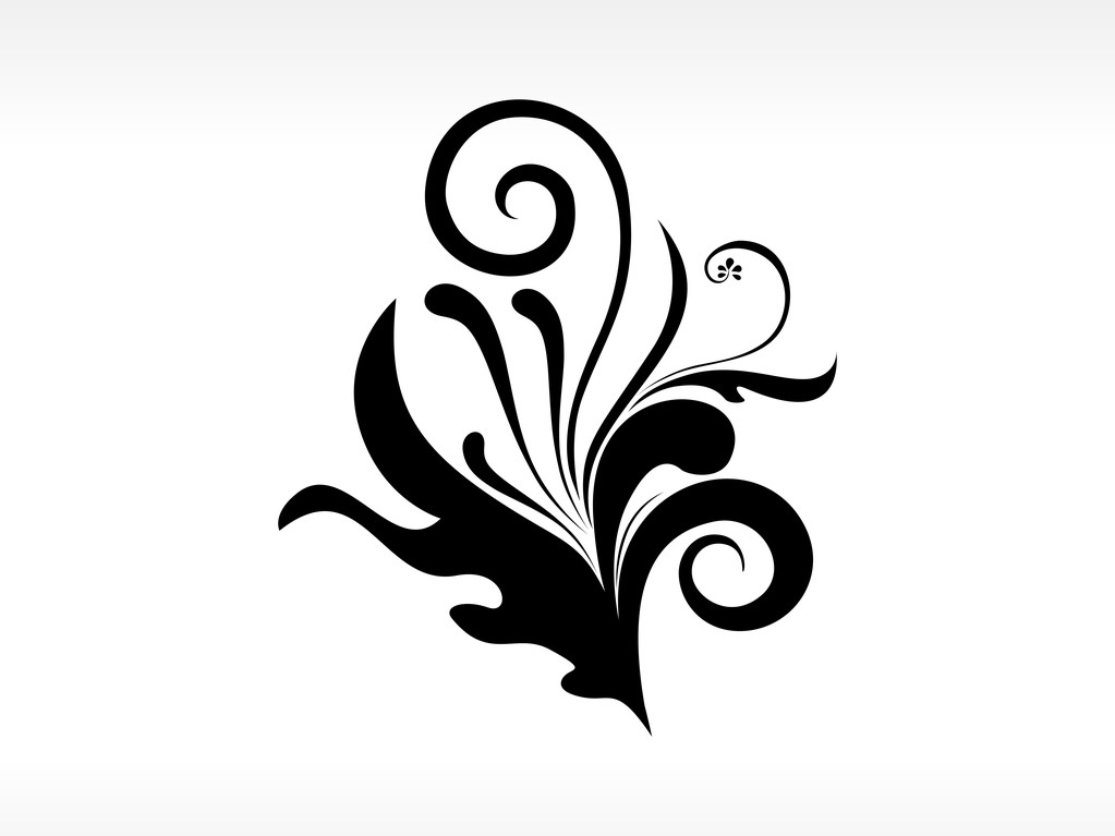 Curve pattern tattoo with background - Vector, Image