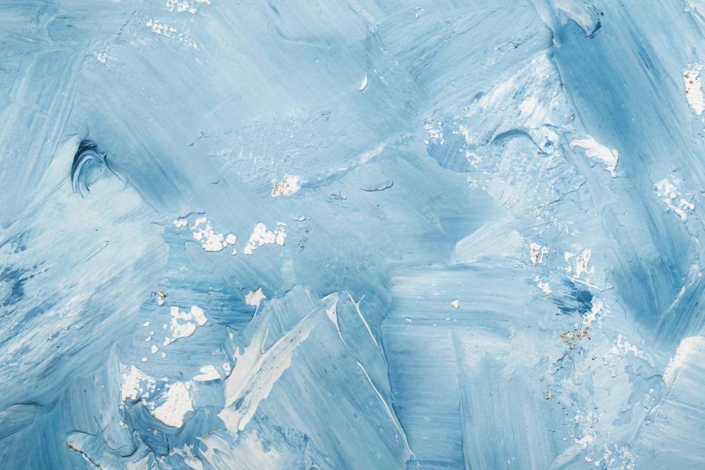 Arte abstracto al óleo blanco y azul pintado de fondo. Textura, telón de fondo. - Foto, Imagen