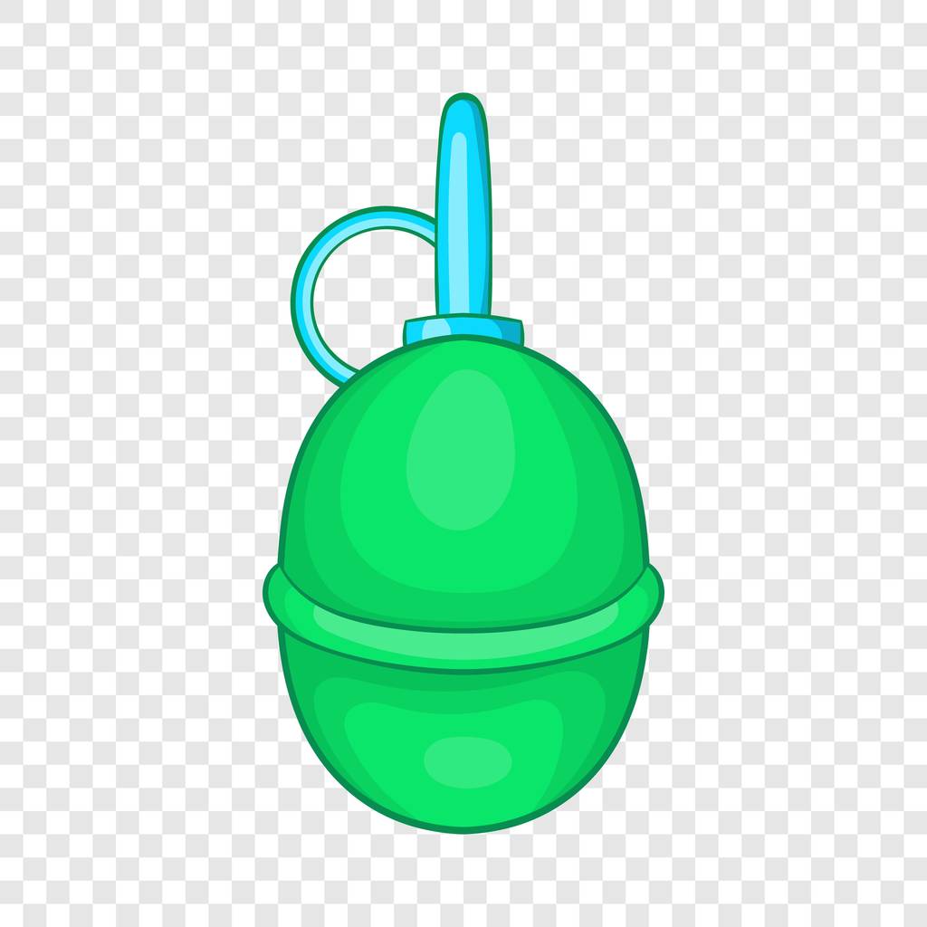 Hand paintball grenade icon, cartoon style - Vector, Image