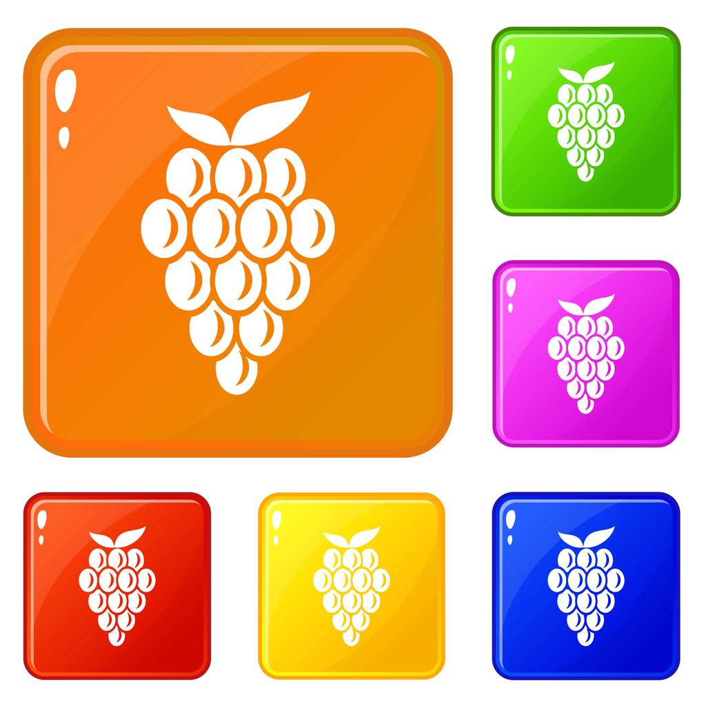 icônes dessert raisin définir la couleur vectorielle
 - Vecteur, image