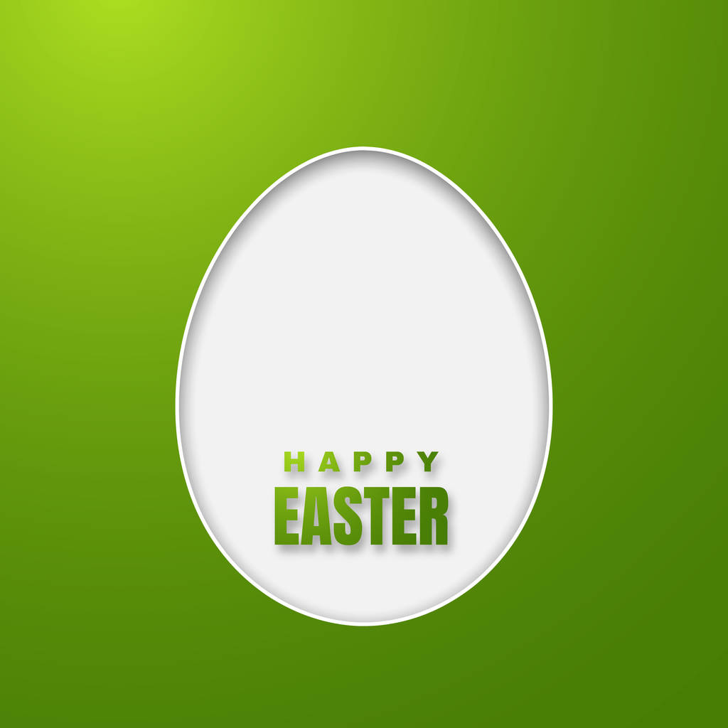 Ευτυχισμένο Πασχαλινό ευχετήρια κάρτα με χρώμα χαρτί Πασχαλινό αυγό σε πράσινο φόντο. Απεικόνιση διανυσματικών φορέων - Διάνυσμα, εικόνα