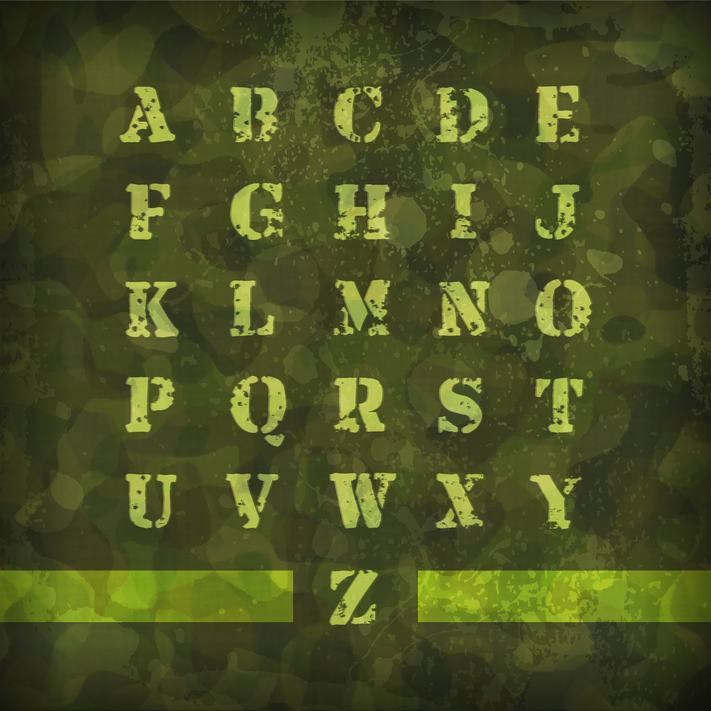 Militar Vintage alfabeto vetor ilustração
 - Vetor, Imagem
