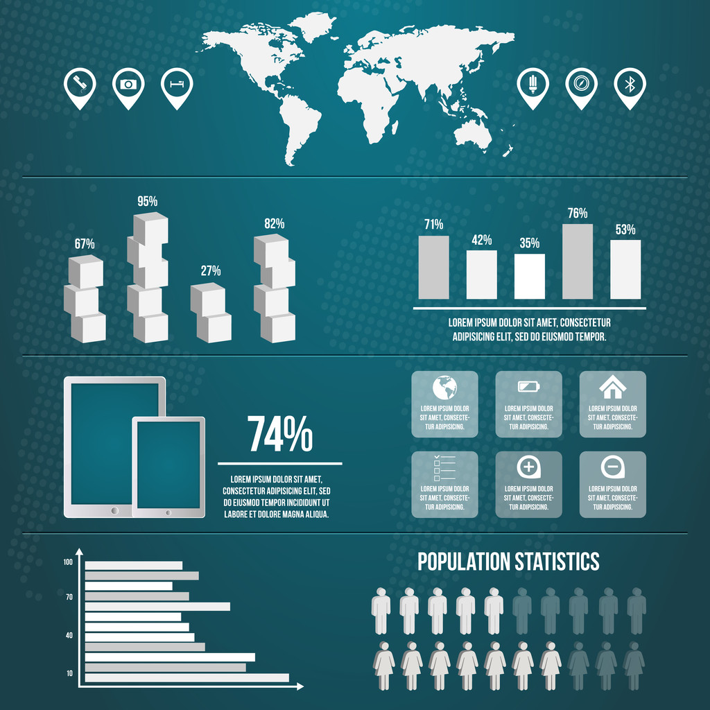 Infographics with a population - Vector, Image