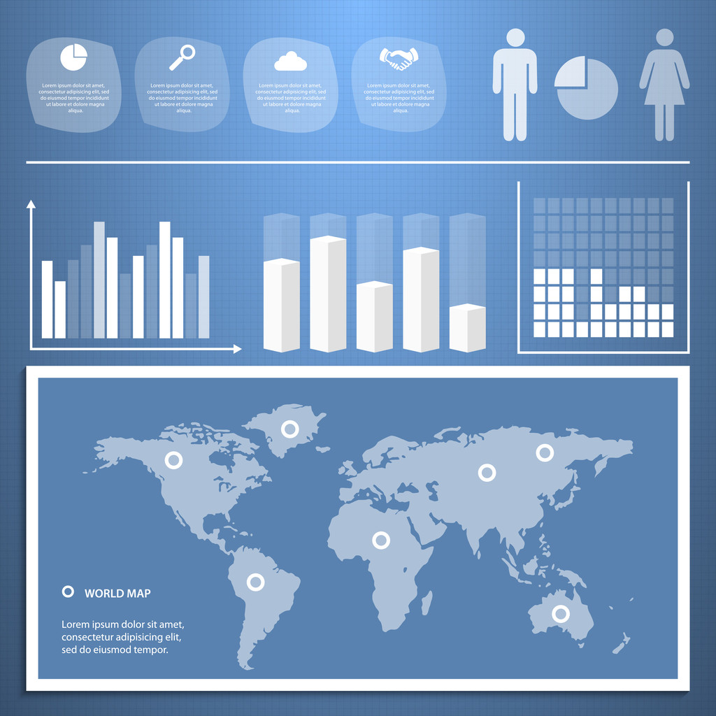 Infografiken mit einer Population - Vektor, Bild
