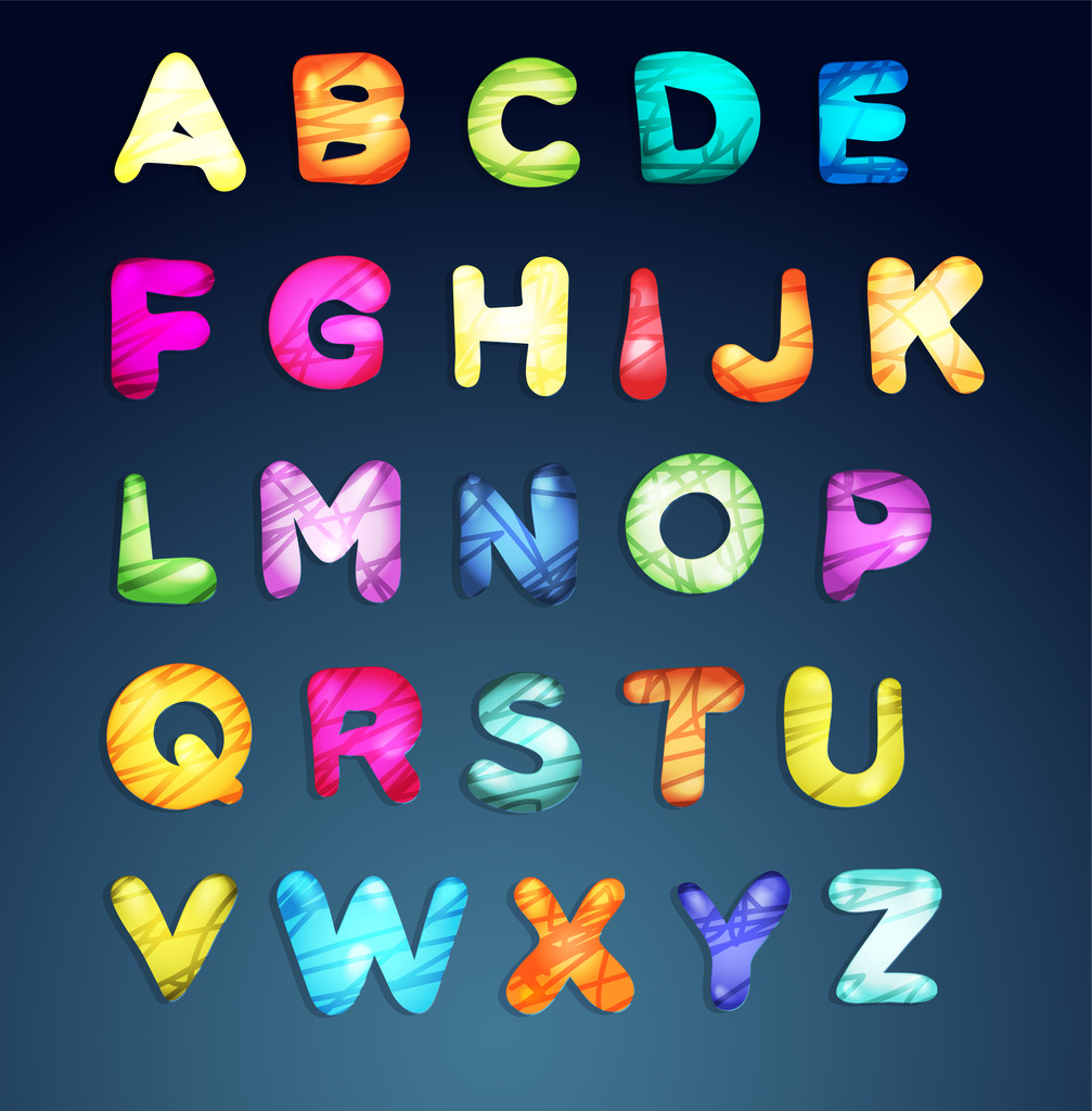 векторная иллюстрация мультипликационного алфавита
 - Вектор,изображение