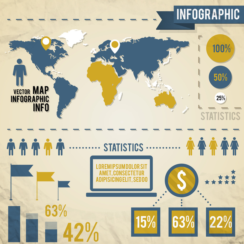 Infografías con una población
 - Vector, imagen