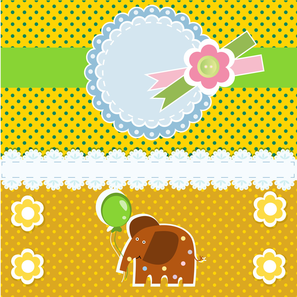 Vector background with elephant. - Vector, Image