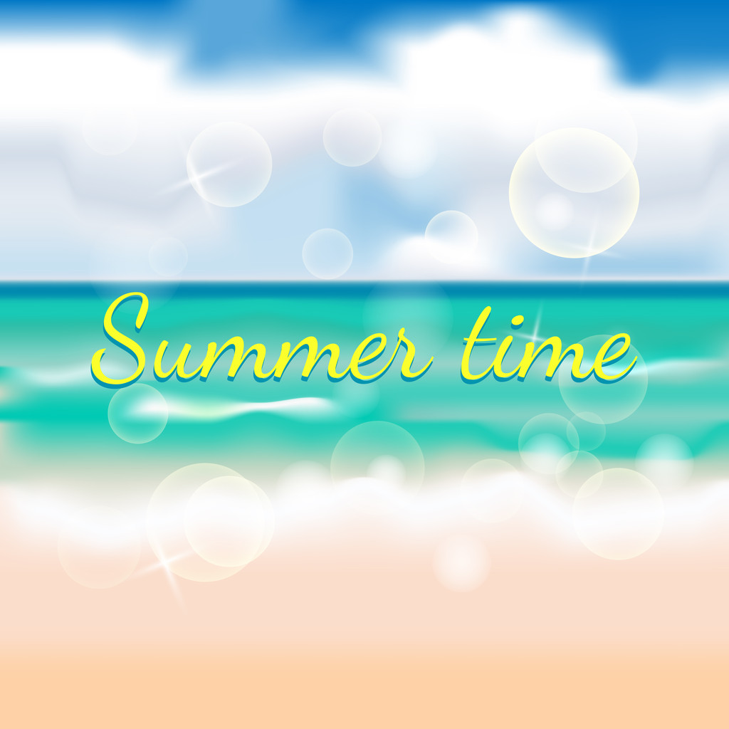 summertime background with beach - Vector, Image