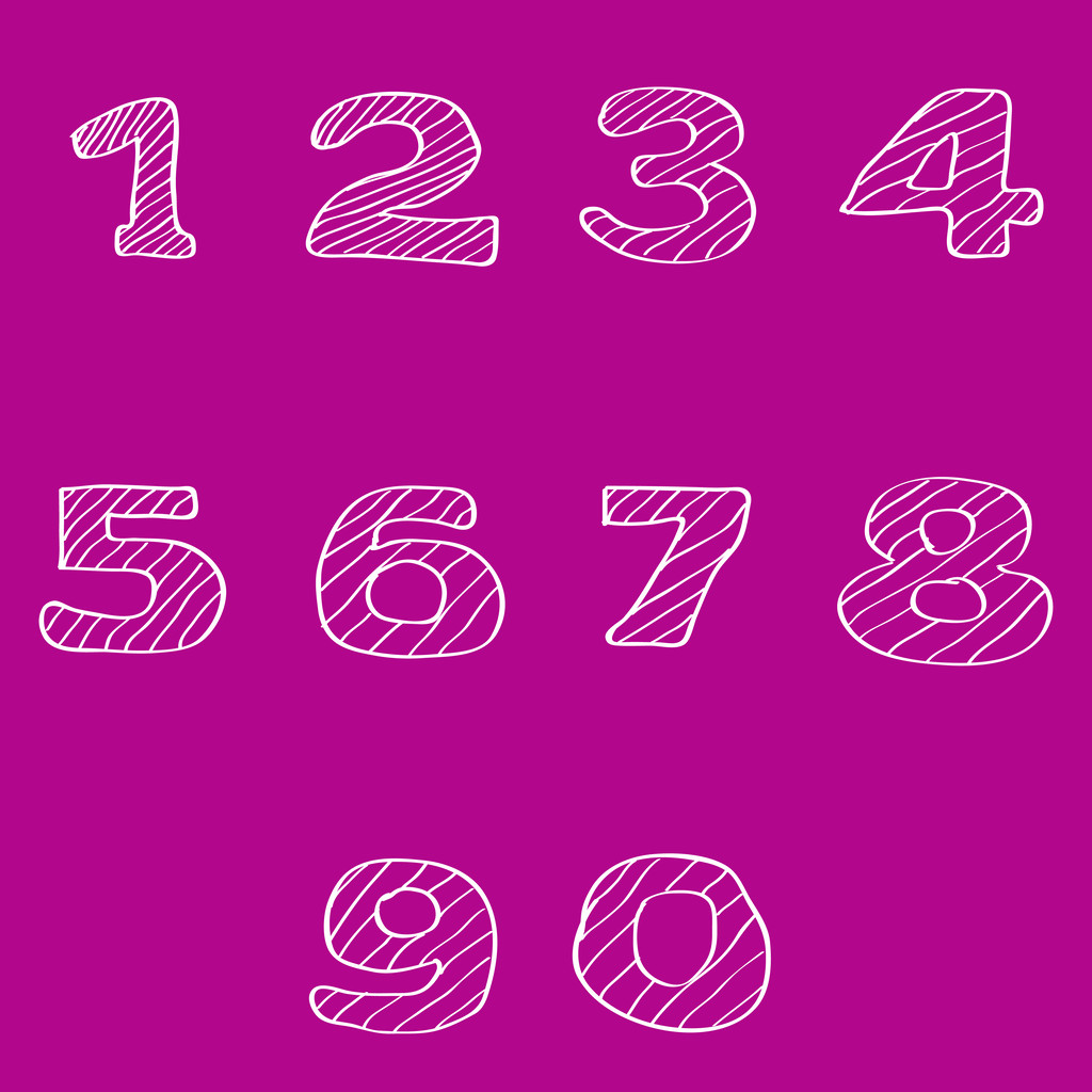Conjunto de números, ilustración vectorial
 - Vector, imagen