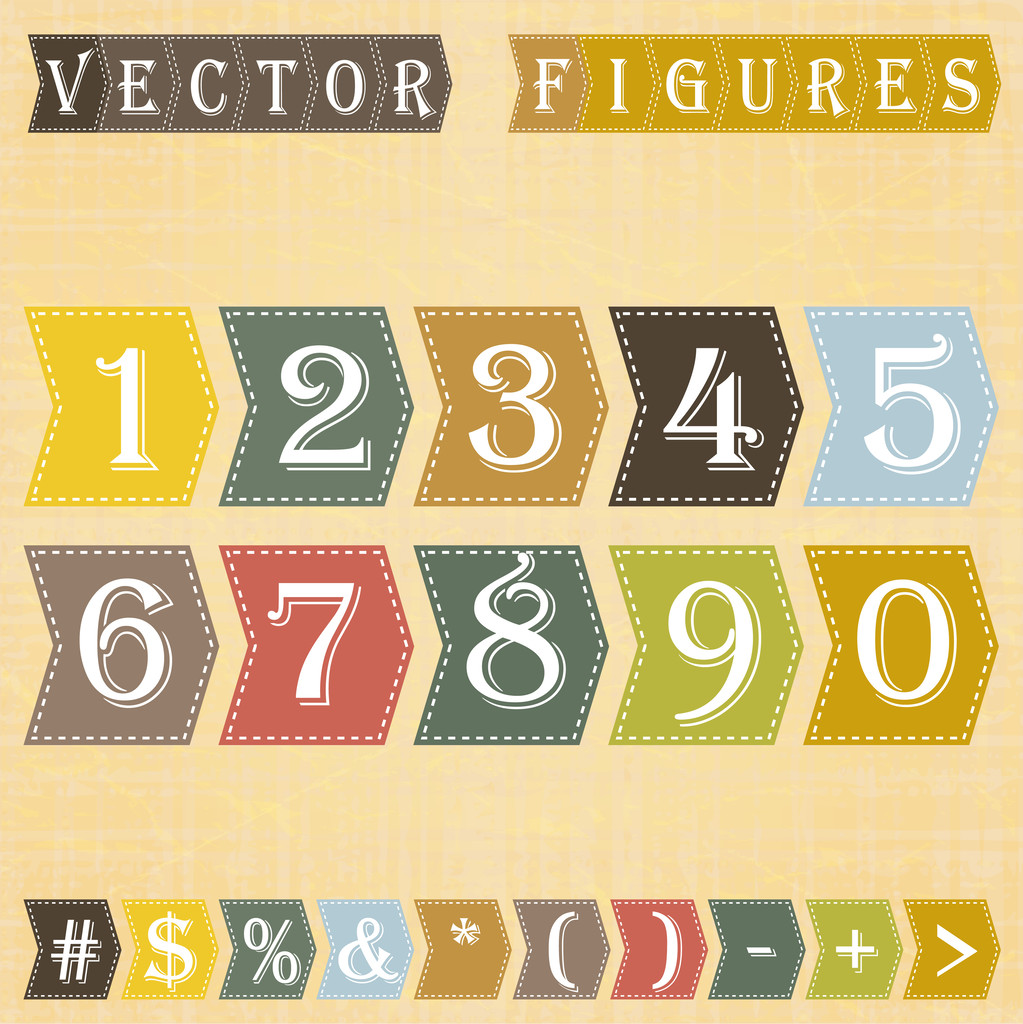 Conjunto de números. , ilustración vectorial
 - Vector, imagen