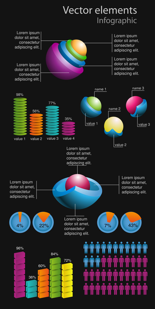 στοιχεία της infographics, εικονογράφηση φορέας - Διάνυσμα, εικόνα