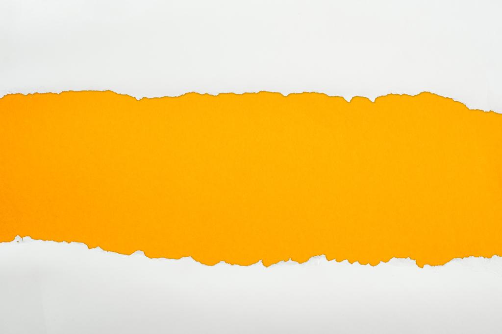 ragged white textured paper with copy space on orange background  - Photo, Image