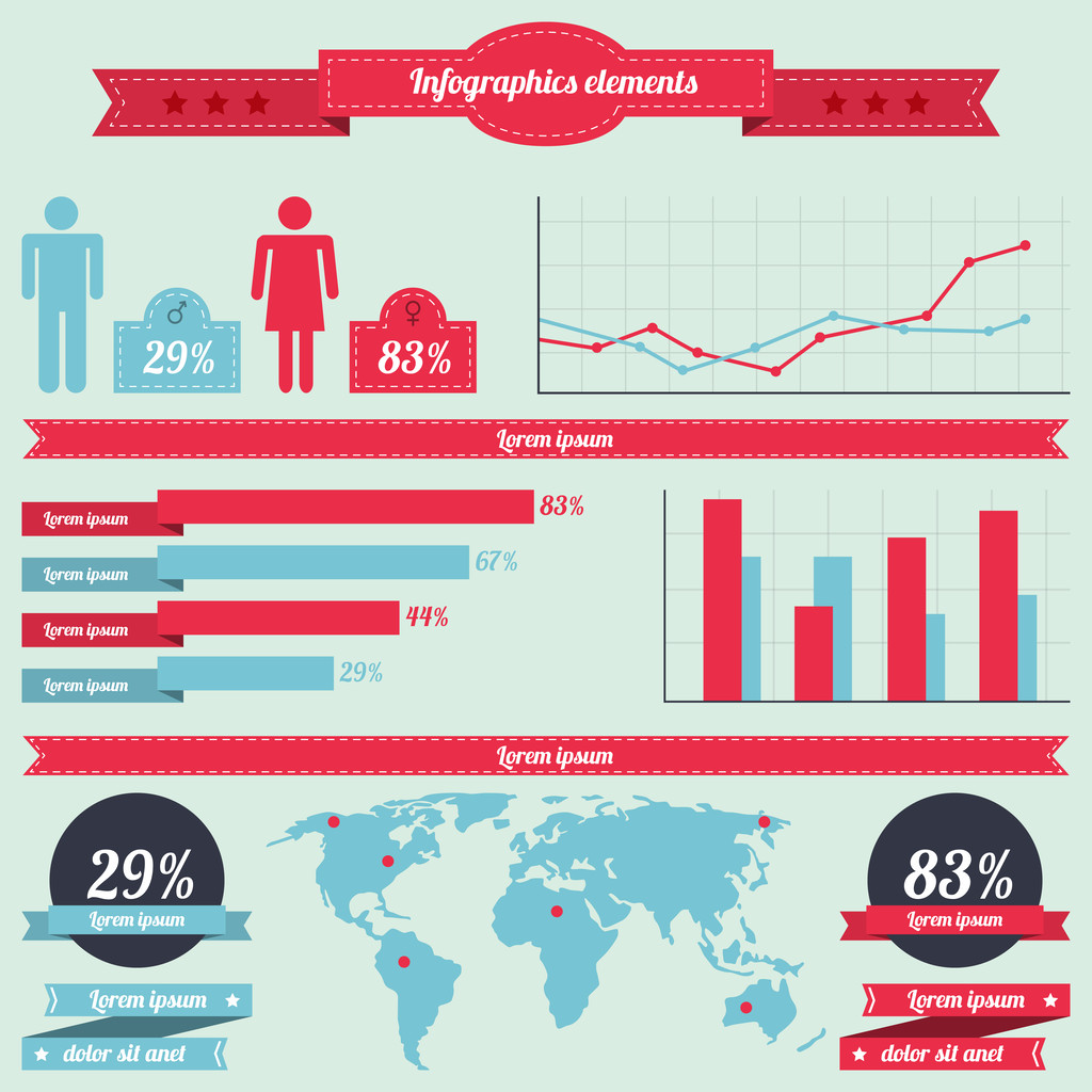 infographics nüfusu - Vektör, Görsel