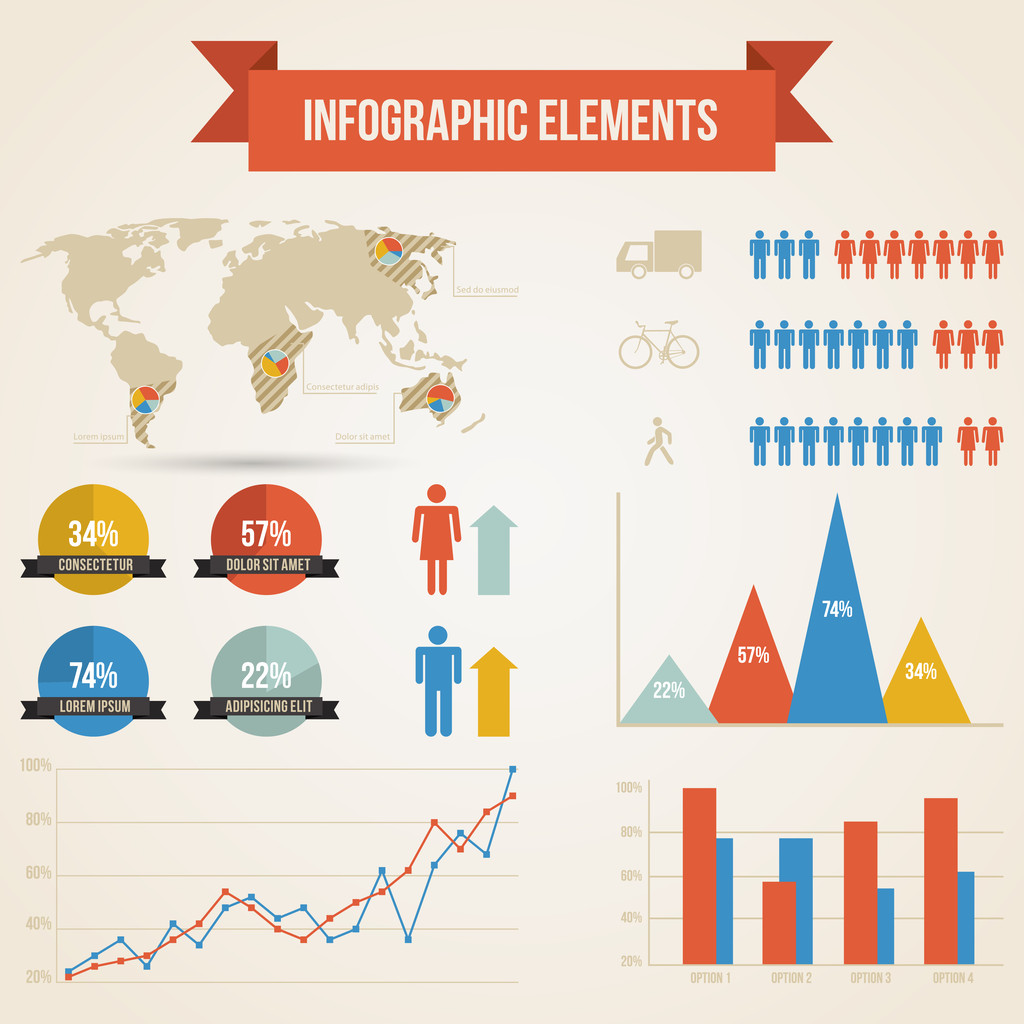 infographics met een bevolking - Vector, afbeelding