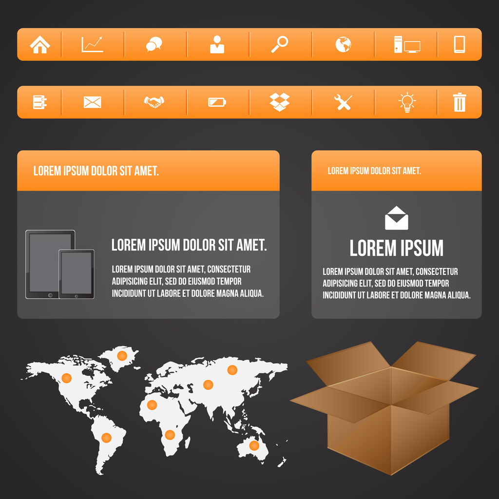 Set elements of infographic - Vector, Image