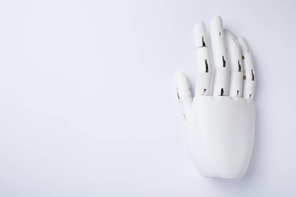 White artificial limb of a hand, copy space. - Photo, Image