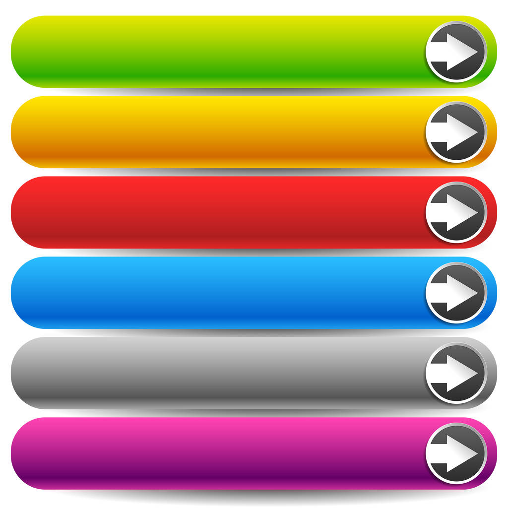 Set van kleurrijke banner of knop achtergronden met pijlen. Tag, l - Foto, afbeelding