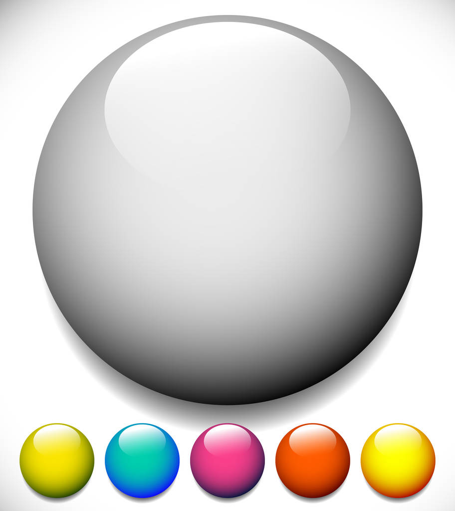 Esfera, botones de círculo con espacio en blanco y efecto brillante
 - Foto, Imagen