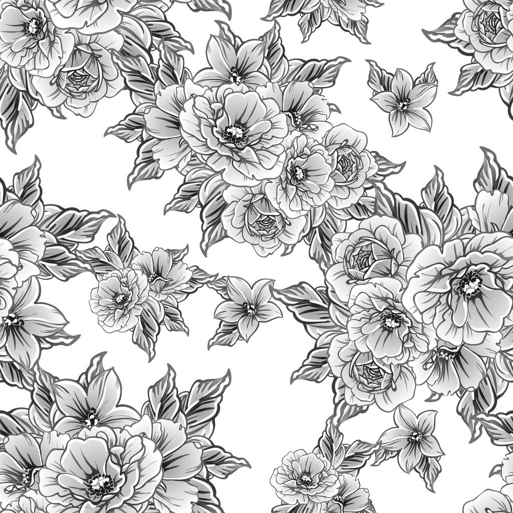 vector ilustración de flores vintage patrón fondo
 - Vector, Imagen