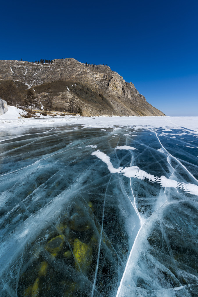 ogrom niekończące się lód jeziora Bajkał zima - Zdjęcie, obraz