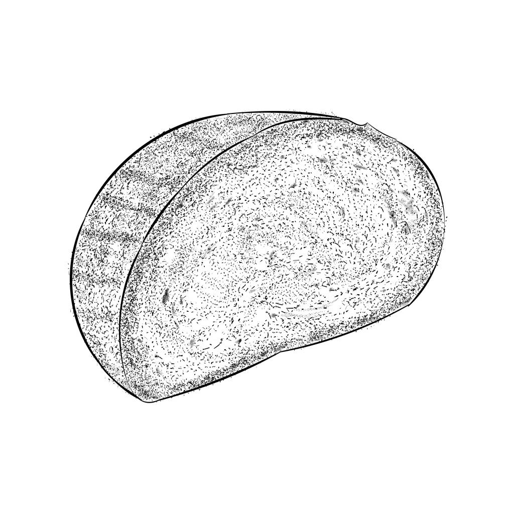 Česnekový chleba ilustrace vektor ve stylu kreslení - Vektor, obrázek