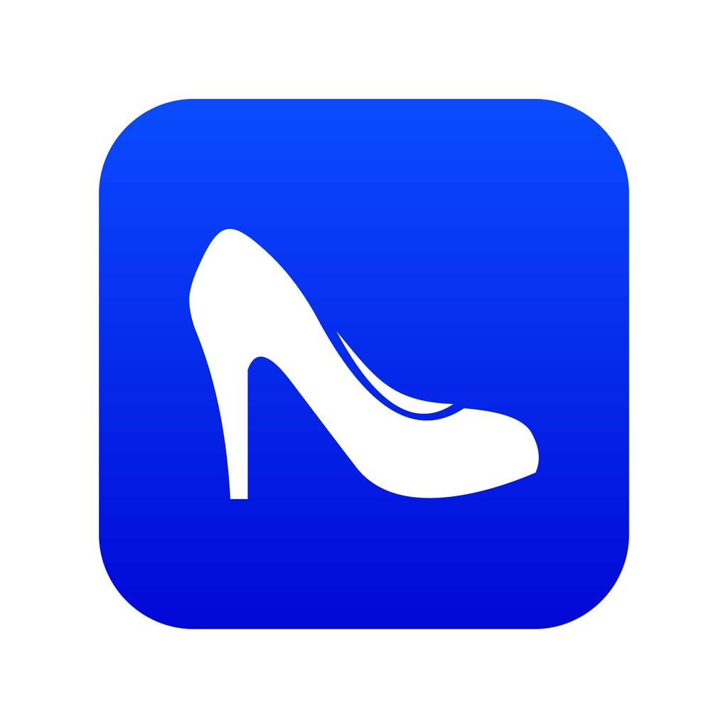 Chaussure femme avec talons icône numérique bleu
 - Vecteur, image