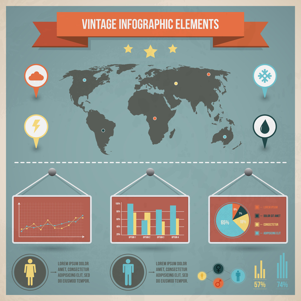 Nastavit prvky infografiky - Vektor, obrázek