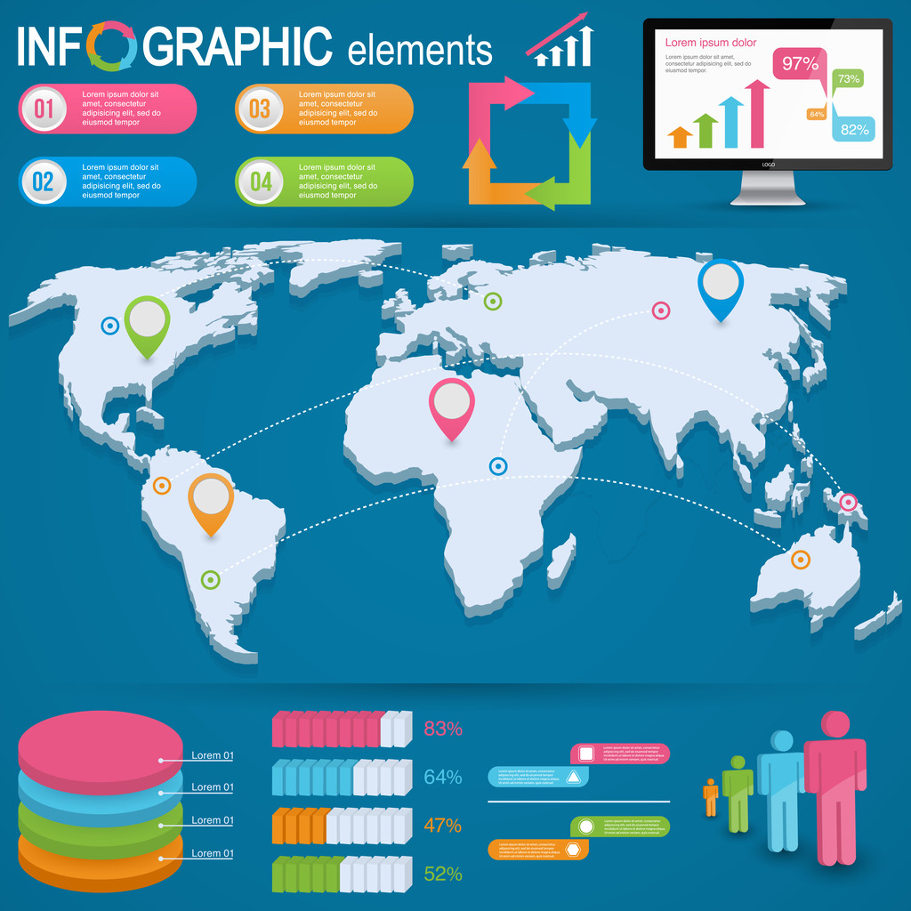 Ορισμός στοιχείων των infographics - Διάνυσμα, εικόνα