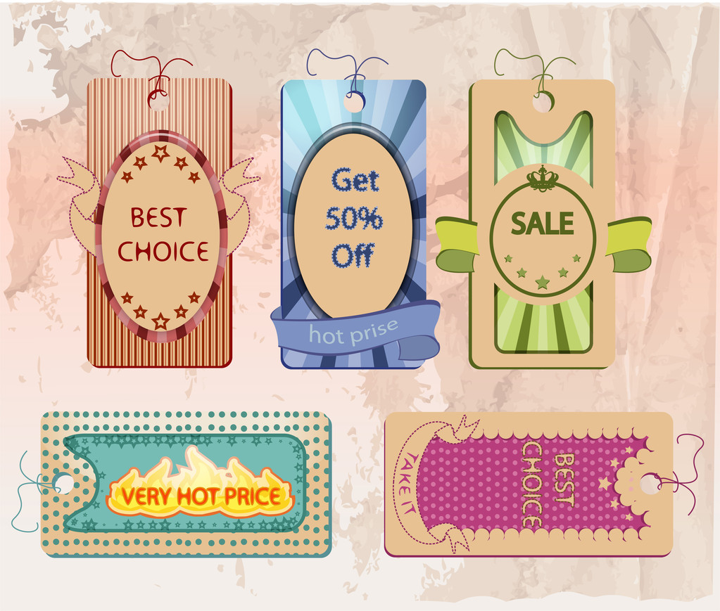 Vector set of labels for sale - Vector, Image