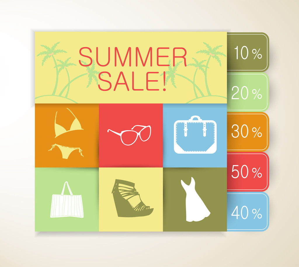 πώληση καλοκαίρι και ψώνια φόντο - Διάνυσμα, εικόνα