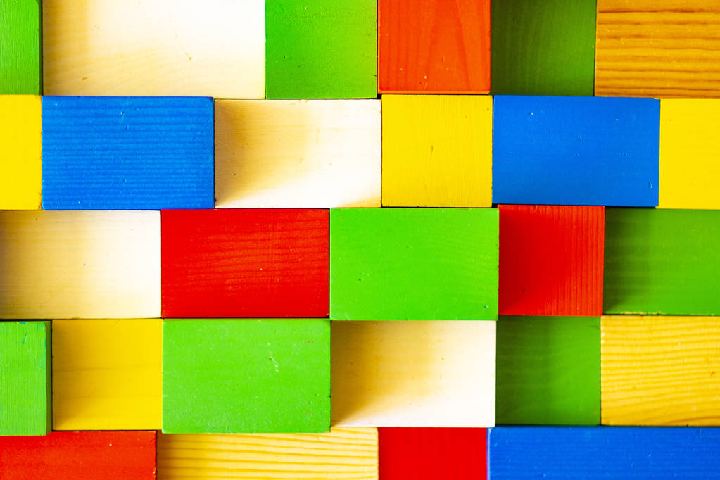 Dětská hračka dřevěné barevné kostky hry, volný čas a rozvoj - Fotografie, Obrázek